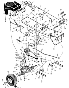 Motion Drive Diagram and Parts List for 309029X92B  Briggs and Stratton Lawn Tractor